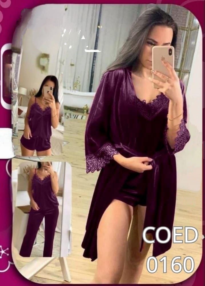 طقم روب وكاش قطيفه