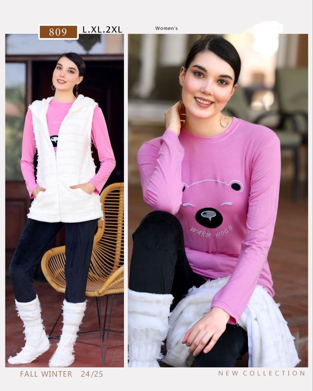 بيجامه 3 قطع جاكت فرو